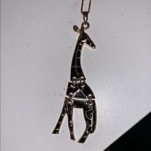 Gold giraffe extra long necklace